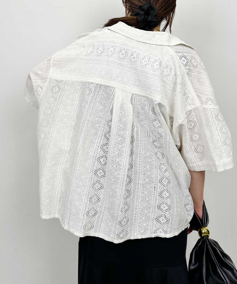 model：H164　着用サイズ：M　オフホワイト