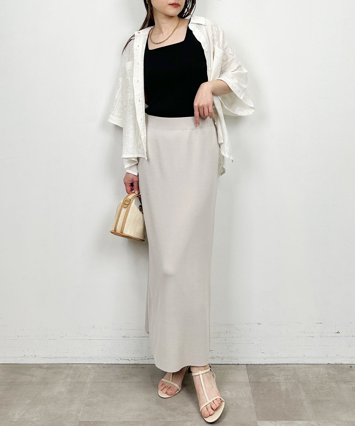 model：H164　着用サイズ：M　ライトグレー