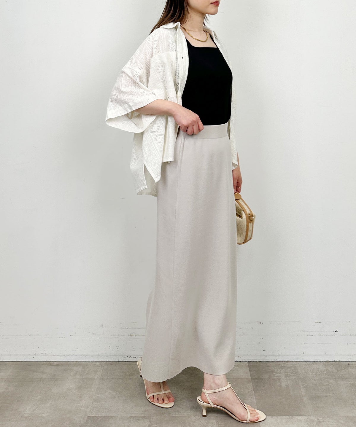 model：H164　着用サイズ：M　ライトグレー