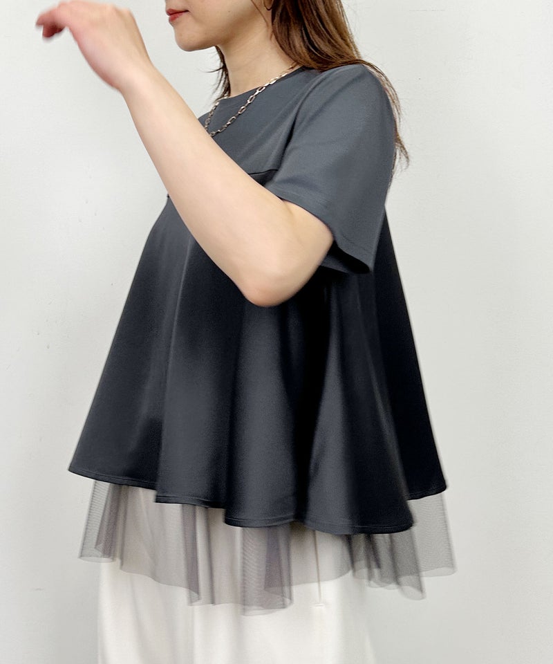 model：H164　着用サイズ：M　チャコールグレー