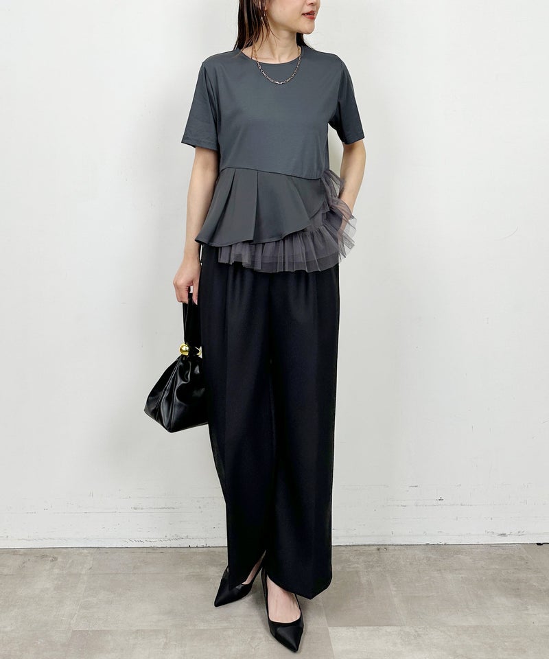 model：H164　着用サイズ：M　チャコールグレー