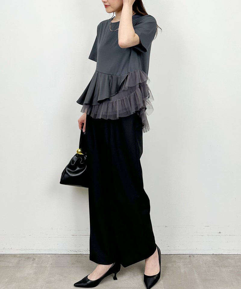 model：H164　着用サイズ：M　チャコールグレー