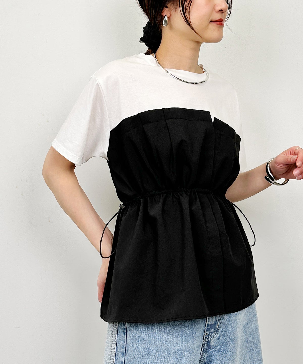 model：H164　着用サイズ：M　オフホワイト