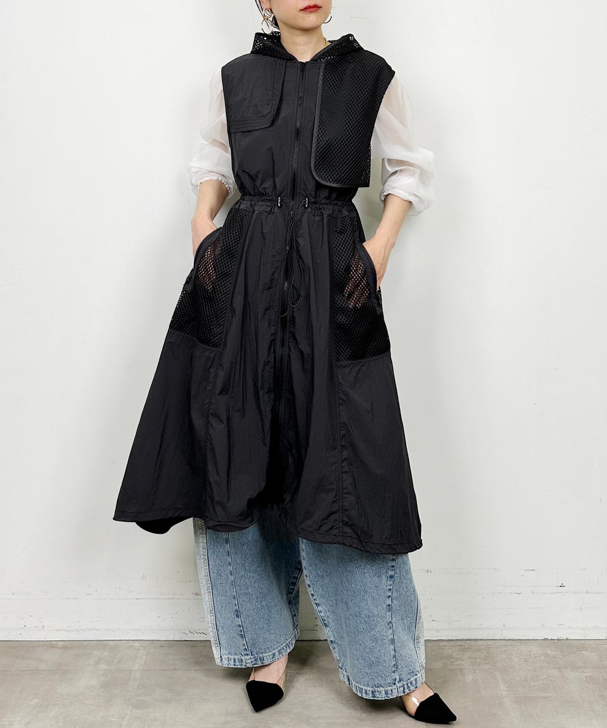 model：H164　着用サイズ：M　ブラック