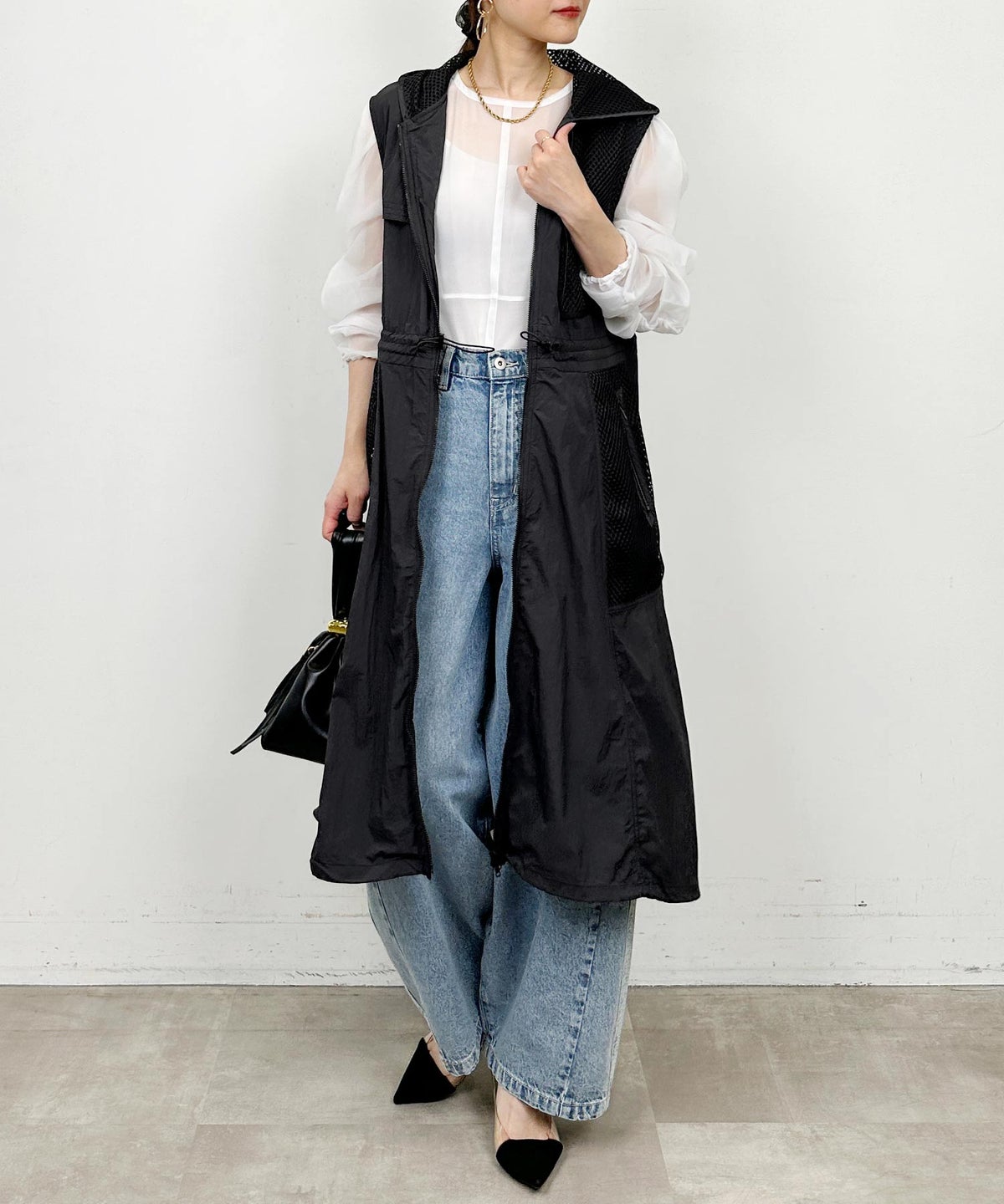 model：H164　着用サイズ：M　ブラック