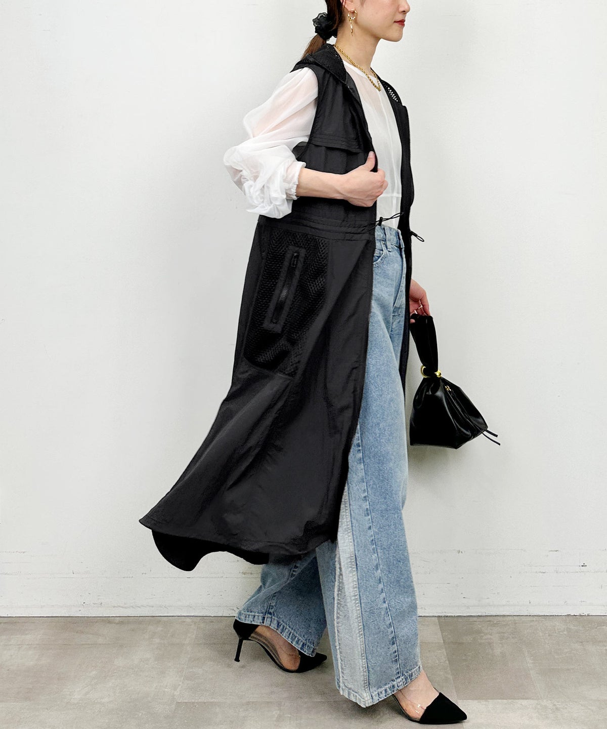 model：H164　着用サイズ：M　ブラック
