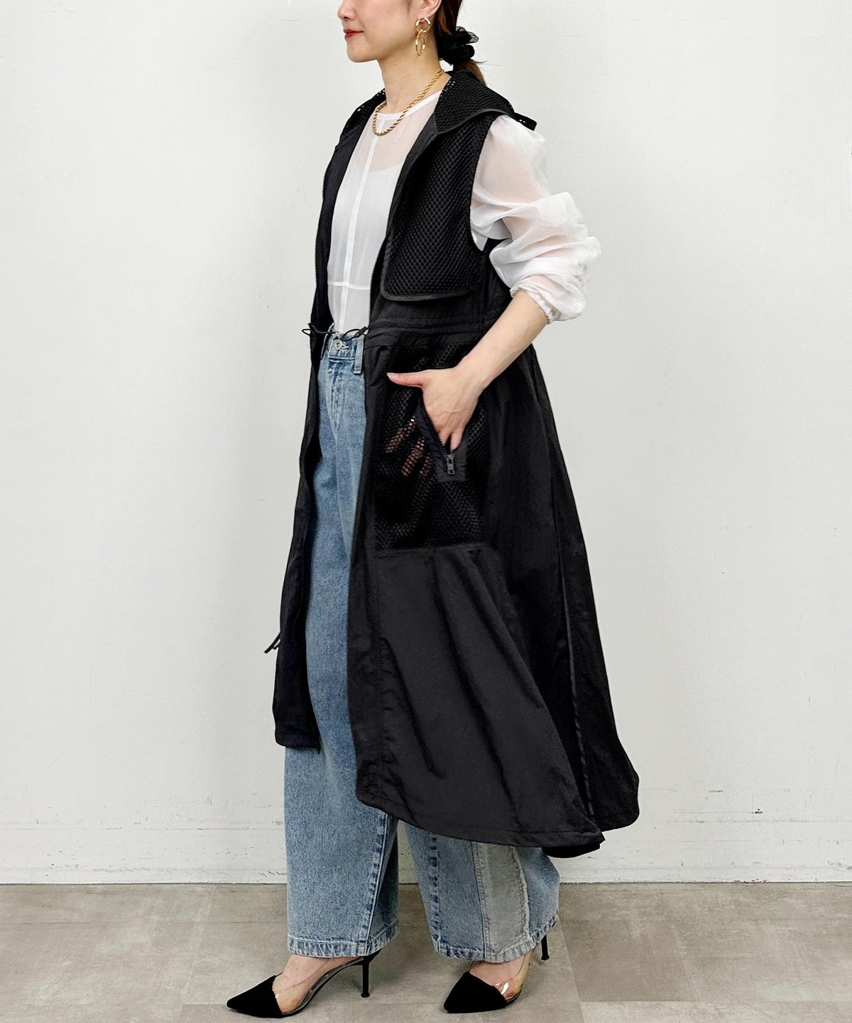 model：H164　着用サイズ：M　ブラック