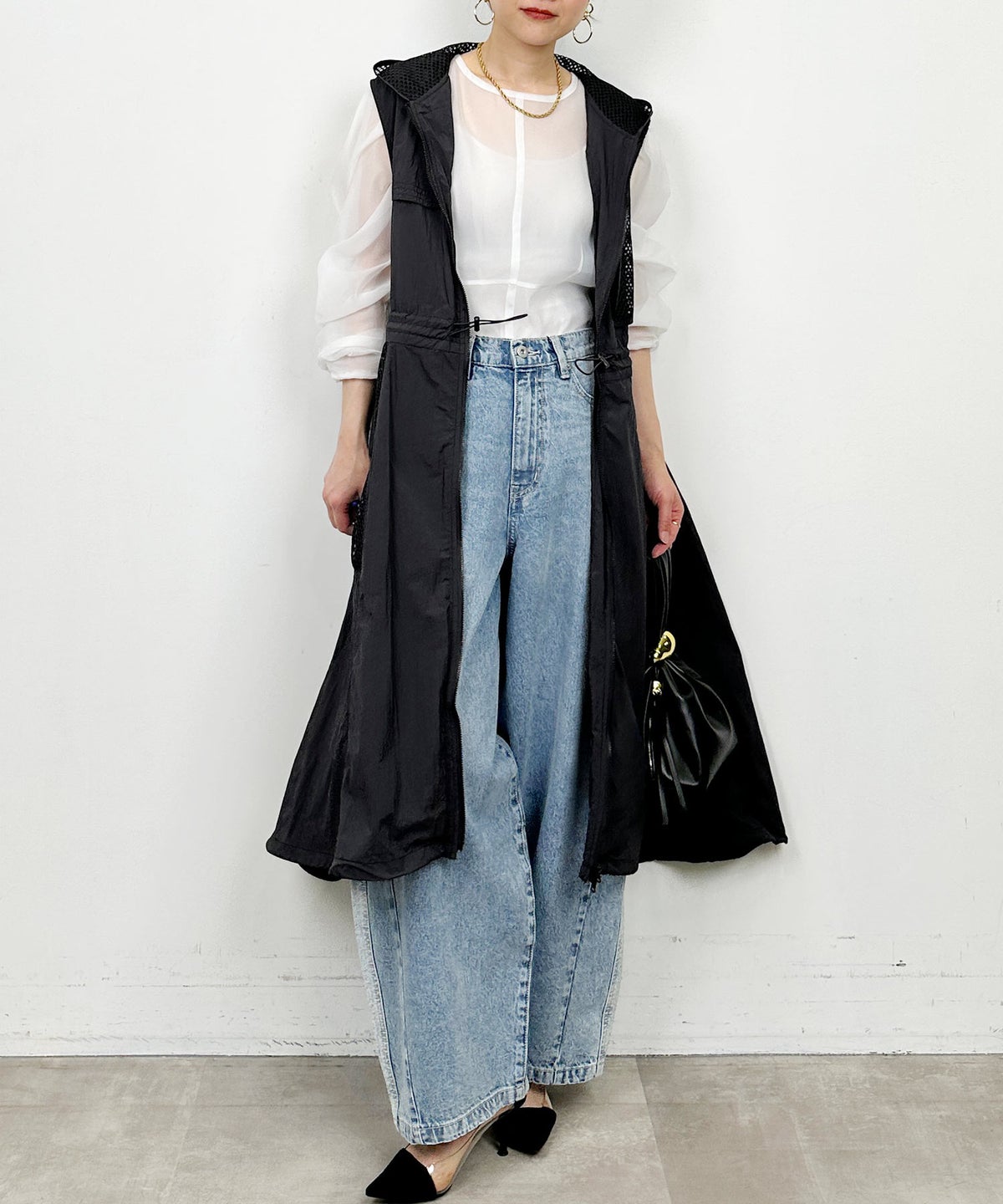 model：H164　着用サイズ：M　ブラック