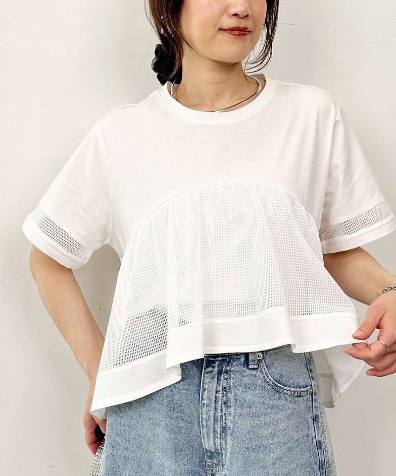model：H164　着用サイズ：M　オフホワイト