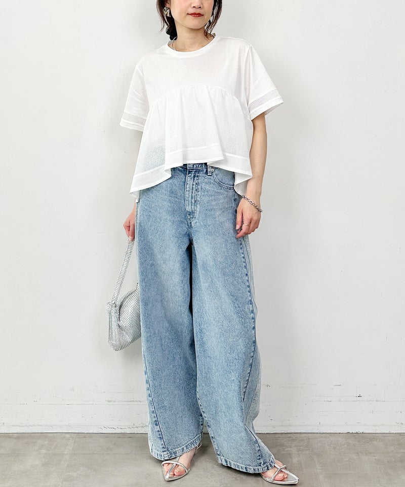 model：H164　着用サイズ：M　オフホワイト