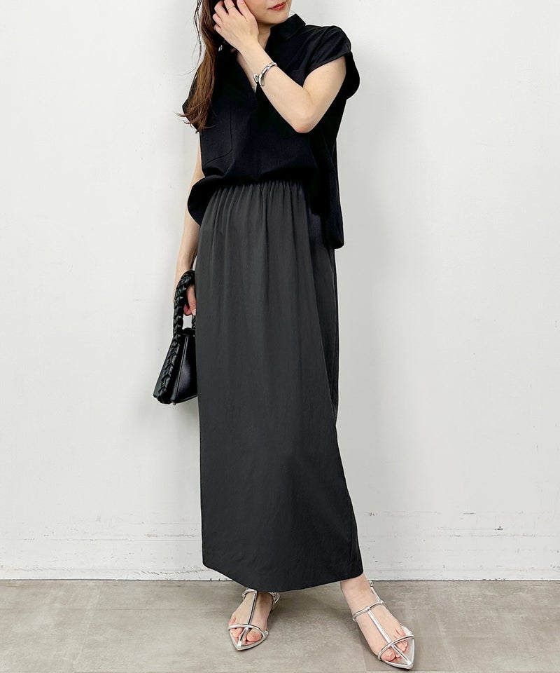 model：H164　着用サイズ：M　チャコールグレー