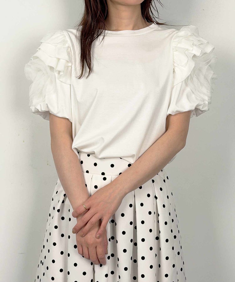 model：H164　着用サイズ：M　オフホワイト