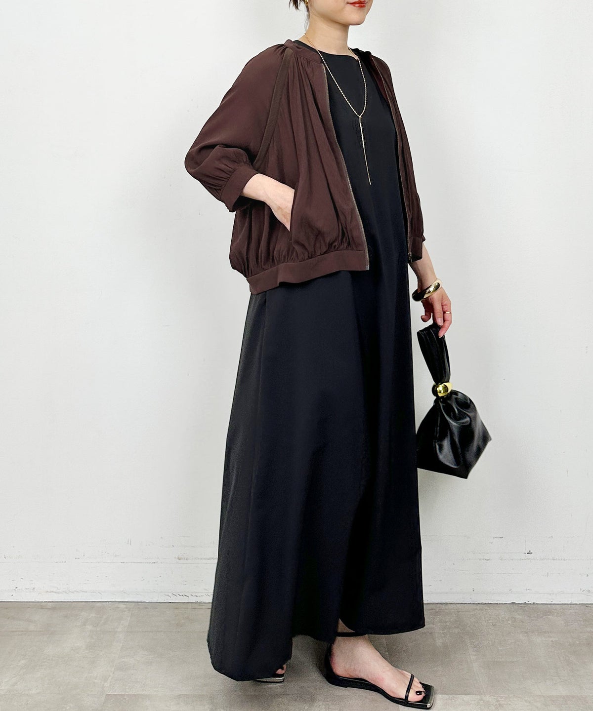 model：H164　着用サイズ：M　ブラウン