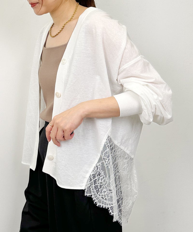 model：H164　着用サイズ：M　オフホワイト