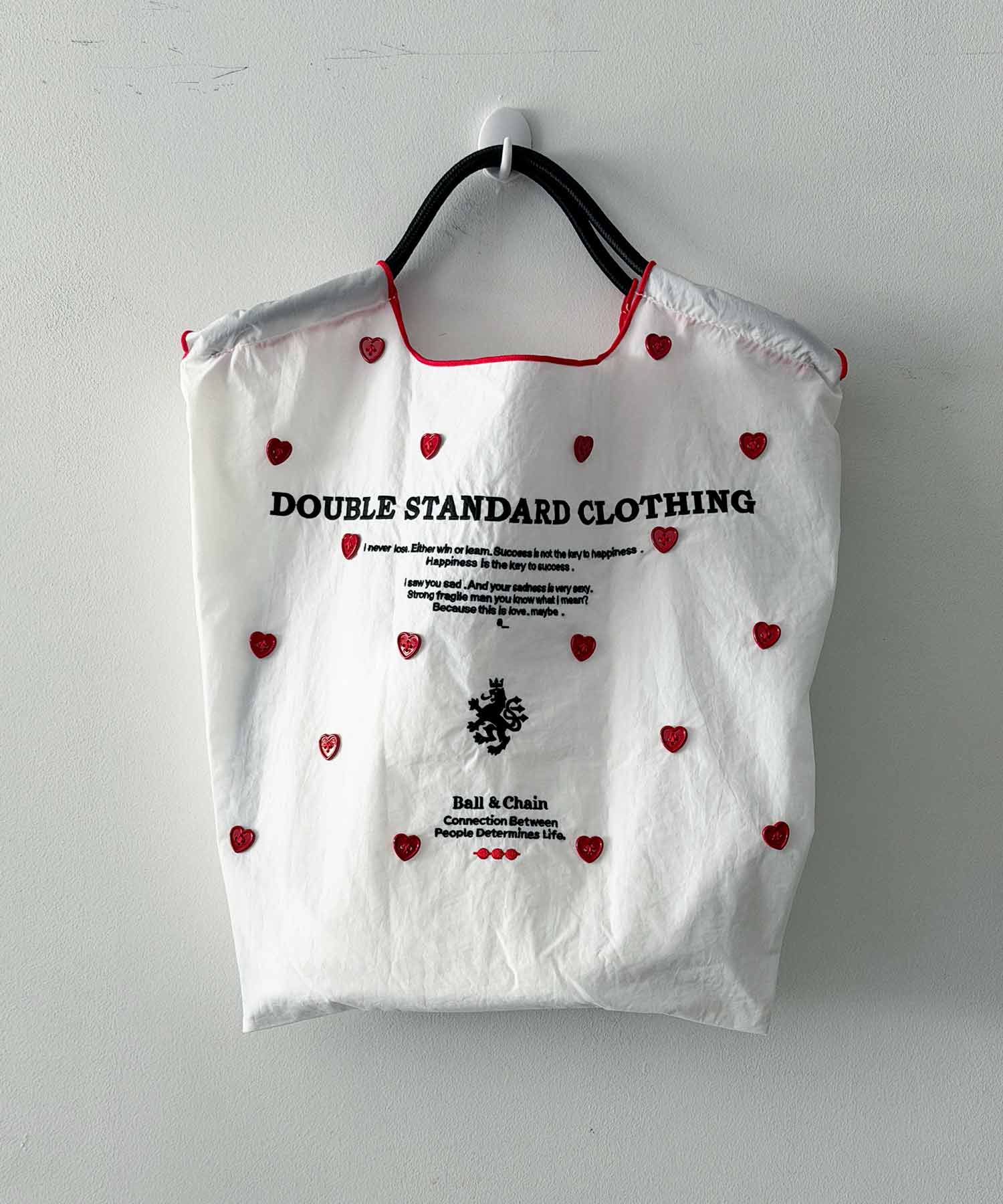 Ball&Chain×DOUBLE STANDARD CLOTHING]shopping bag-HEART BUTTON(M