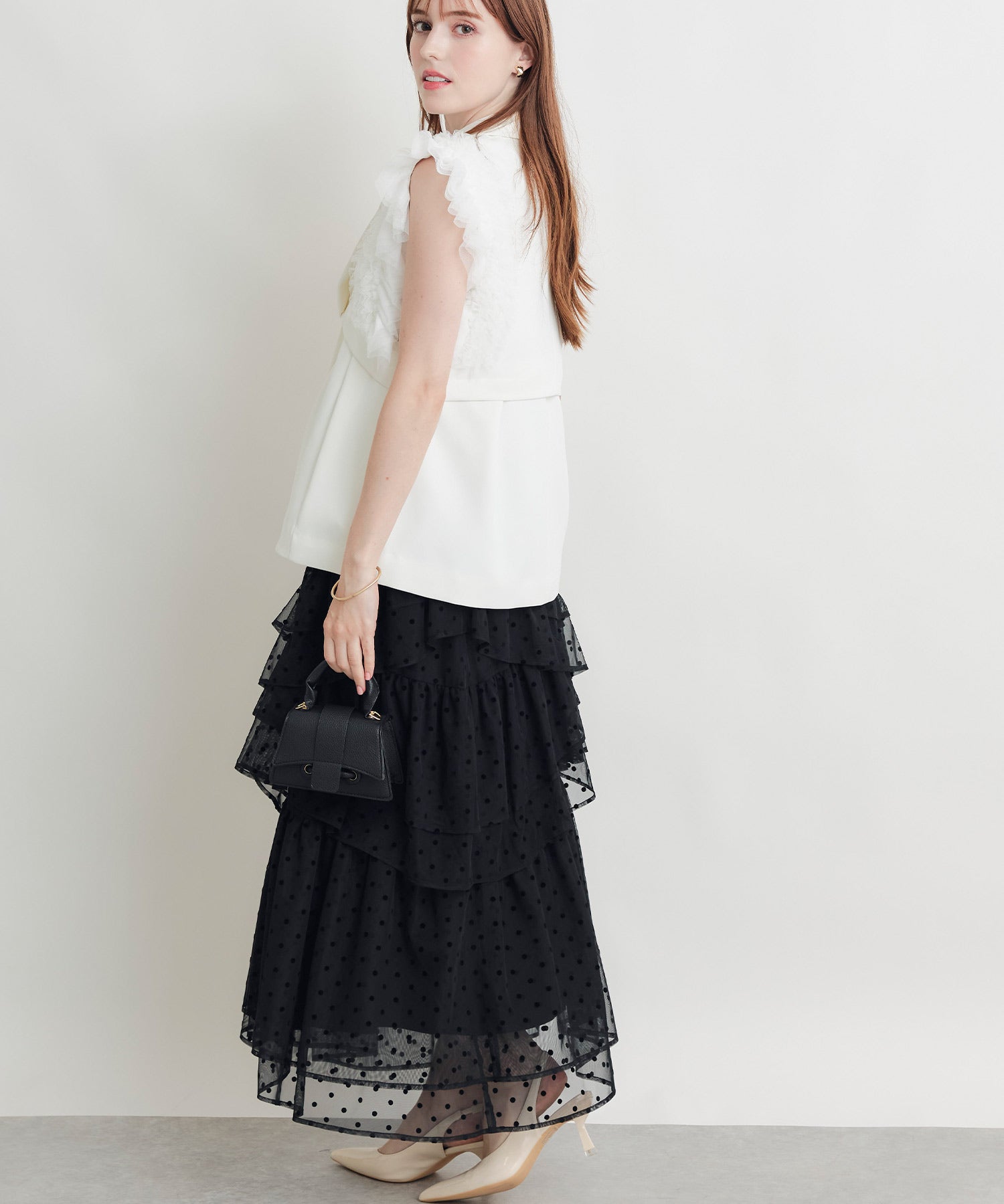 ERMANNO SCERVINO チュールスカート ドット 40/L相当 ERMANNO SCERVINO