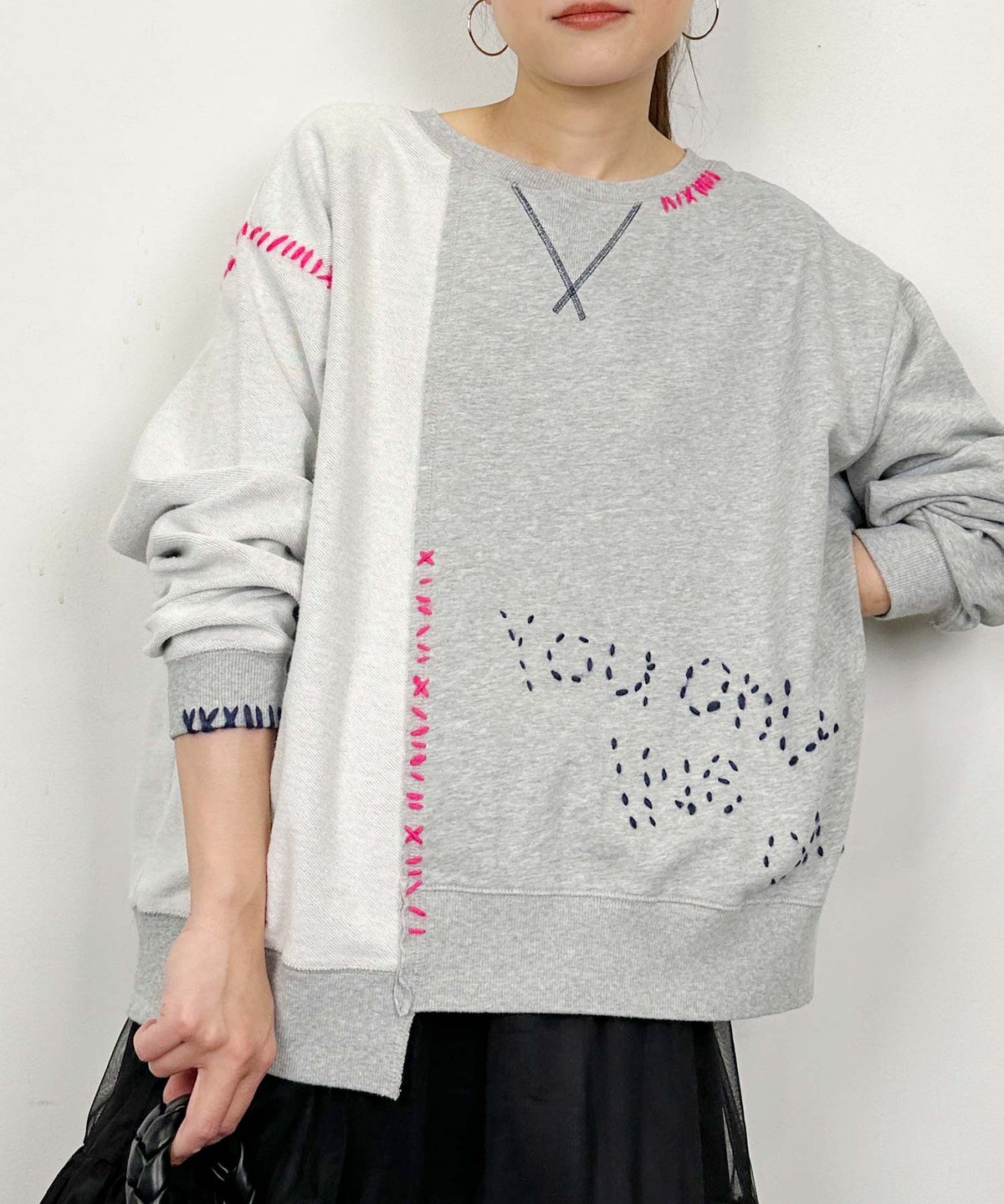 model：H164　着用サイズ：M グレー