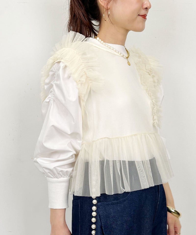 model：H164　着用サイズ：M　アイボリー