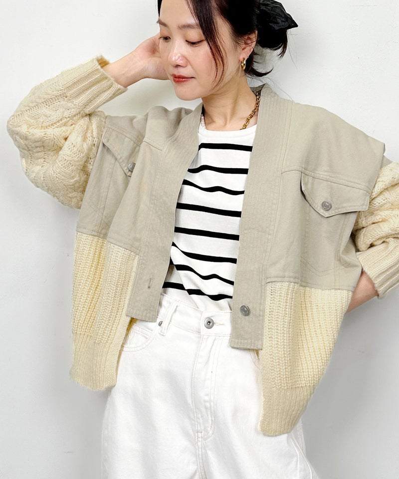 model：H164　着用サイズ：M　ベージュ