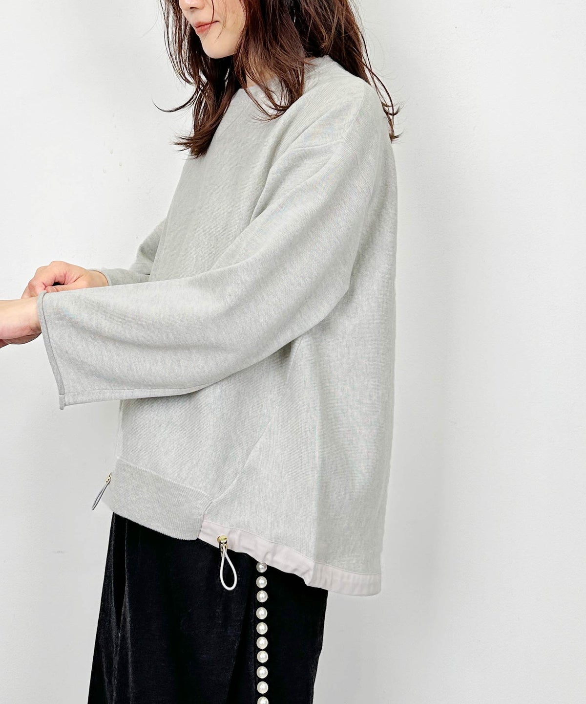 model：H164　着用サイズ：M　グレー
