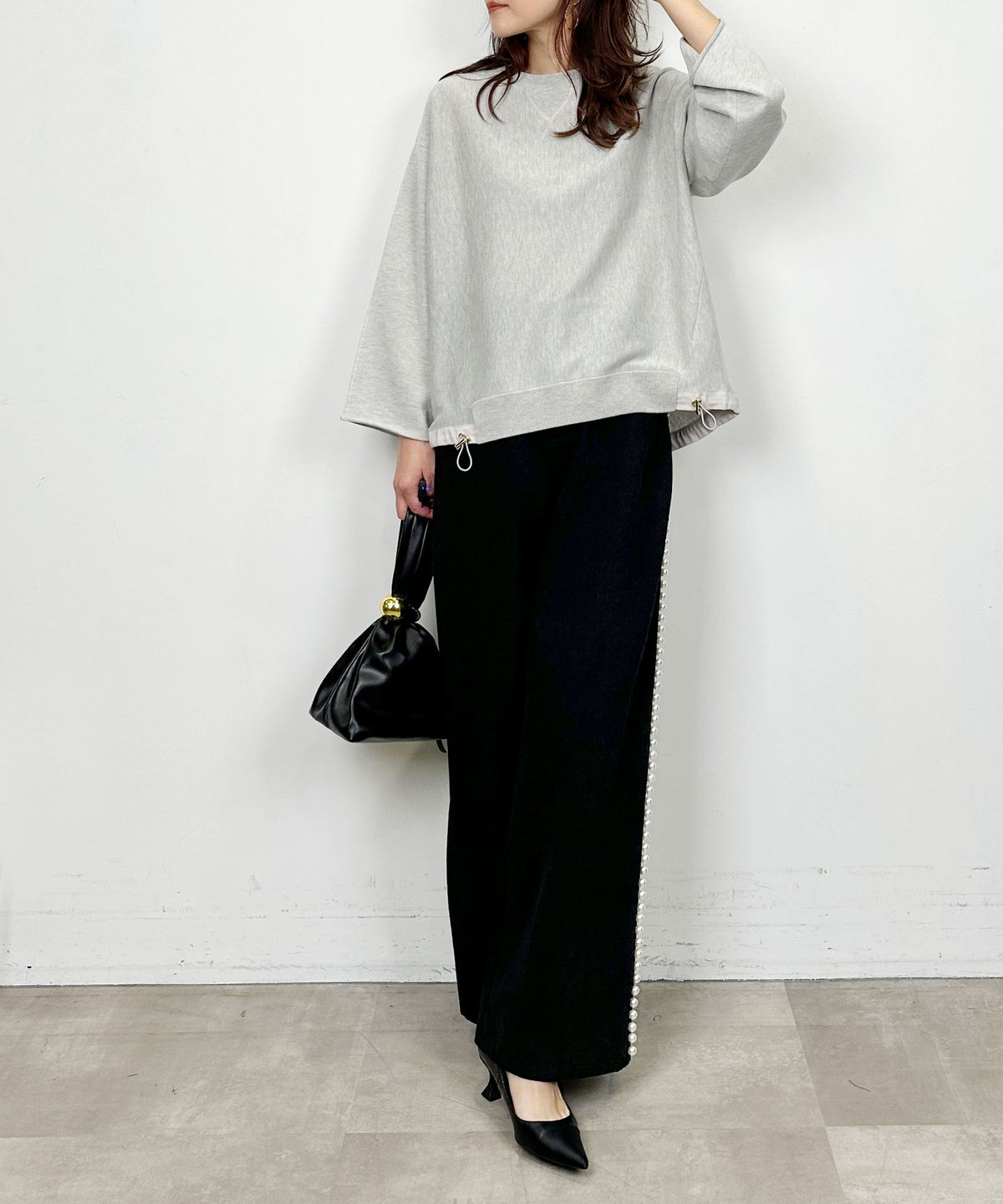model：H164　着用サイズ：M　グレー