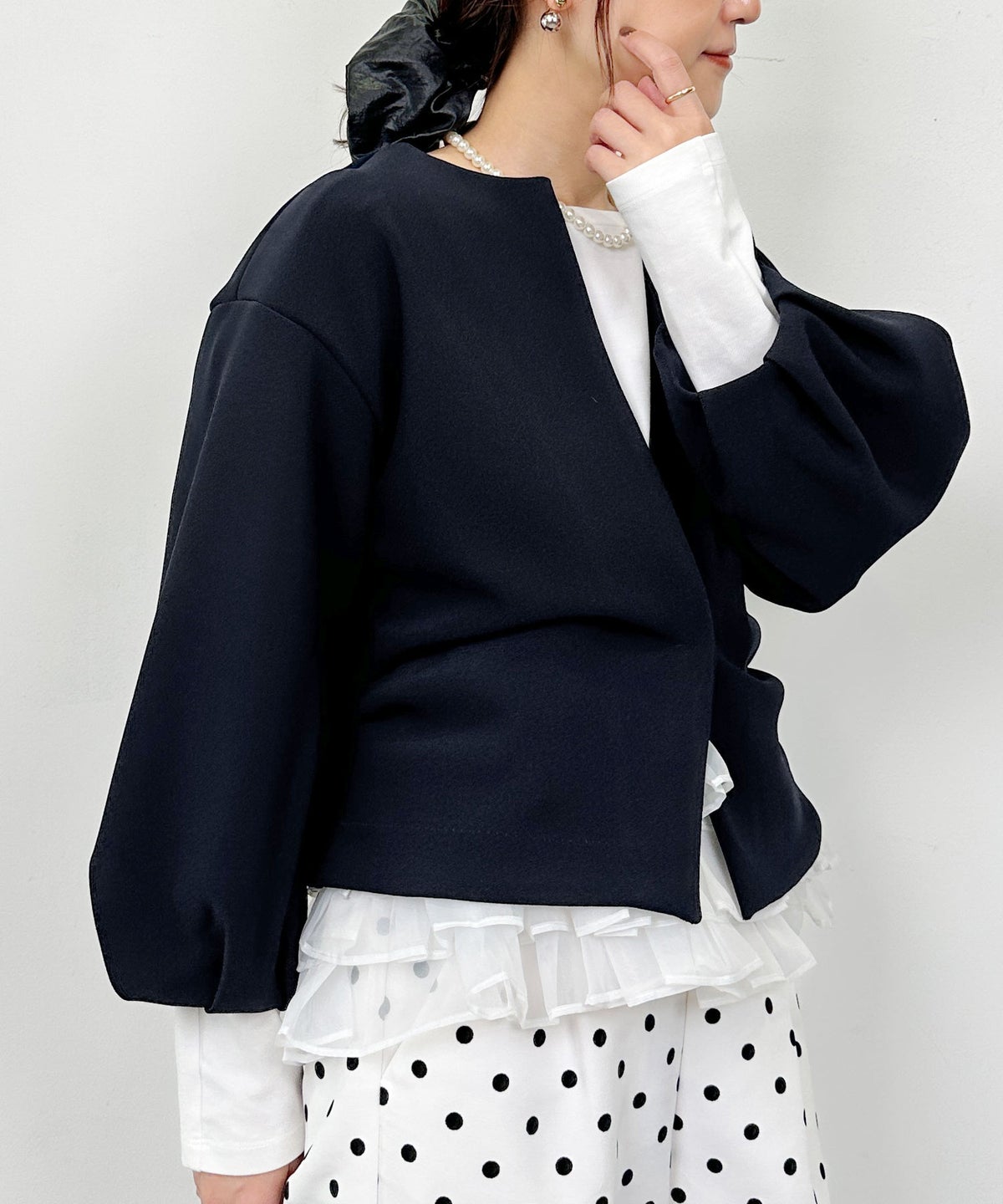 model：H164　着用サイズ：M　ネイビー