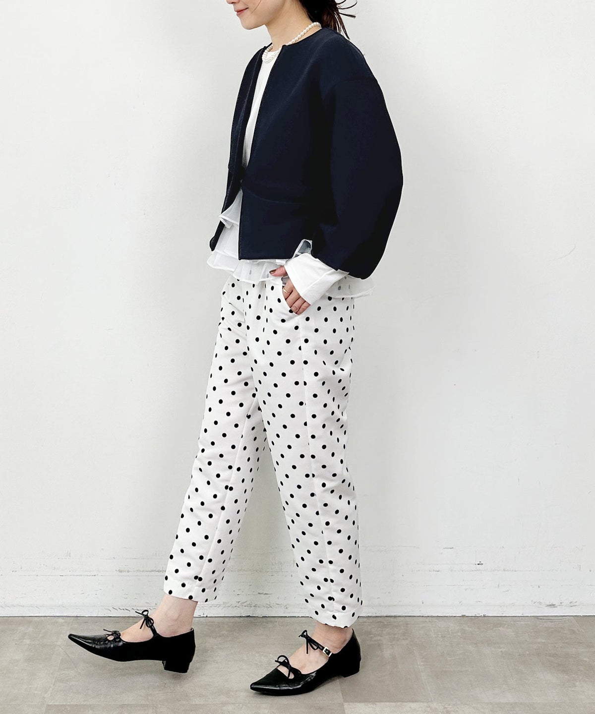 model：H164　着用サイズ：M　ネイビー