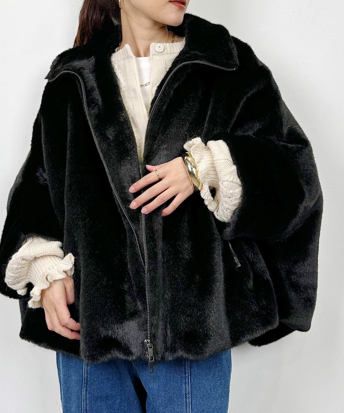 model：H164　着用サイズ：M　ブラック