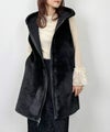model：H164　着用サイズ：M　ブラック　フェイクファー側