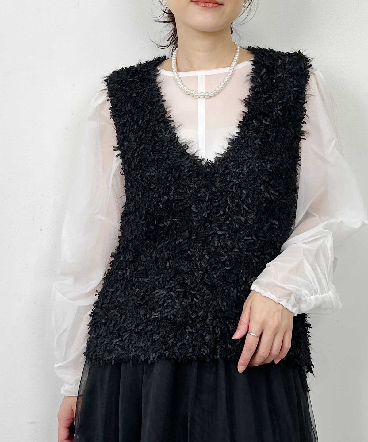 model：H164　着用サイズ：M　ブラック