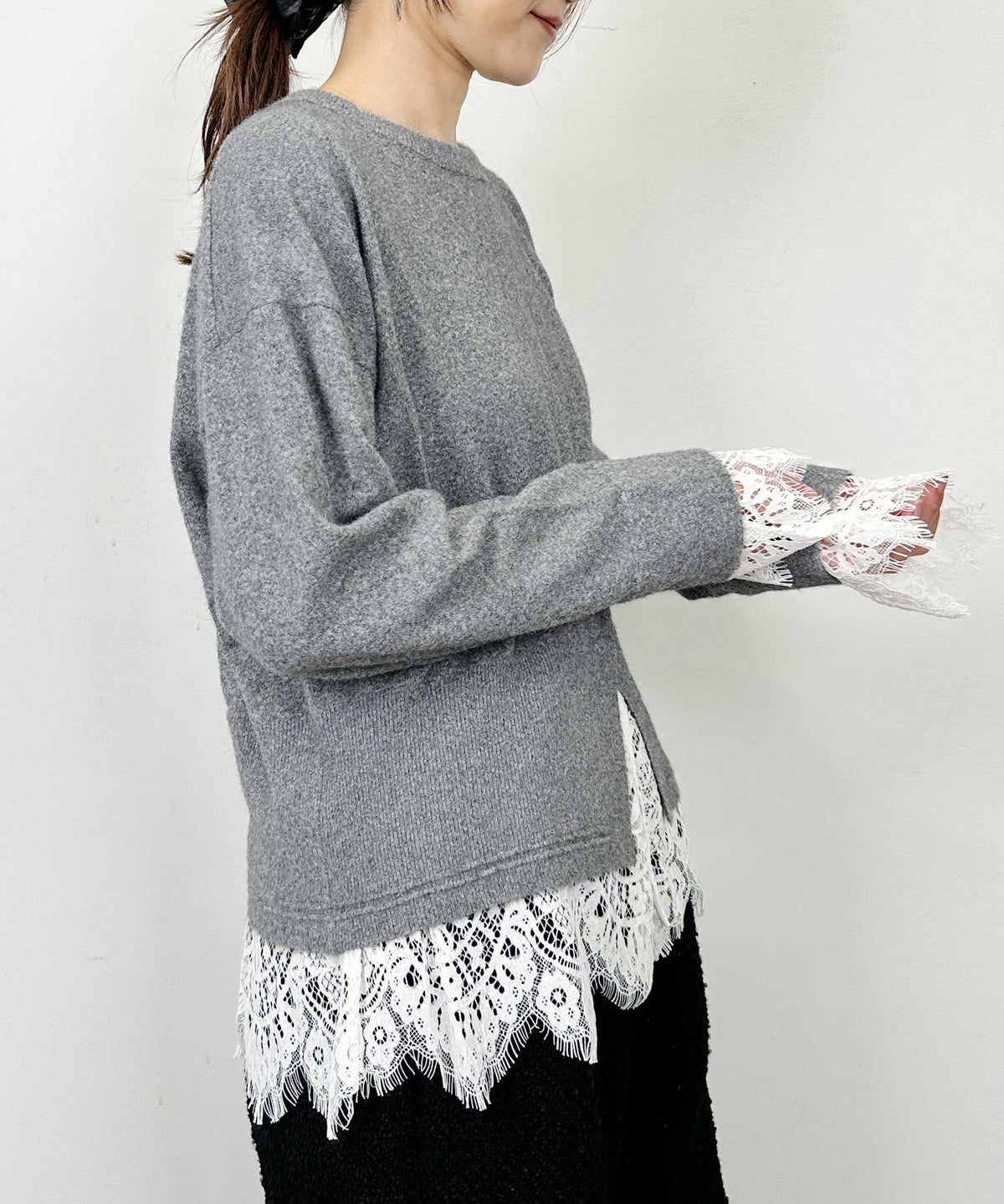model：H164　着用サイズ：M　ライトグレー