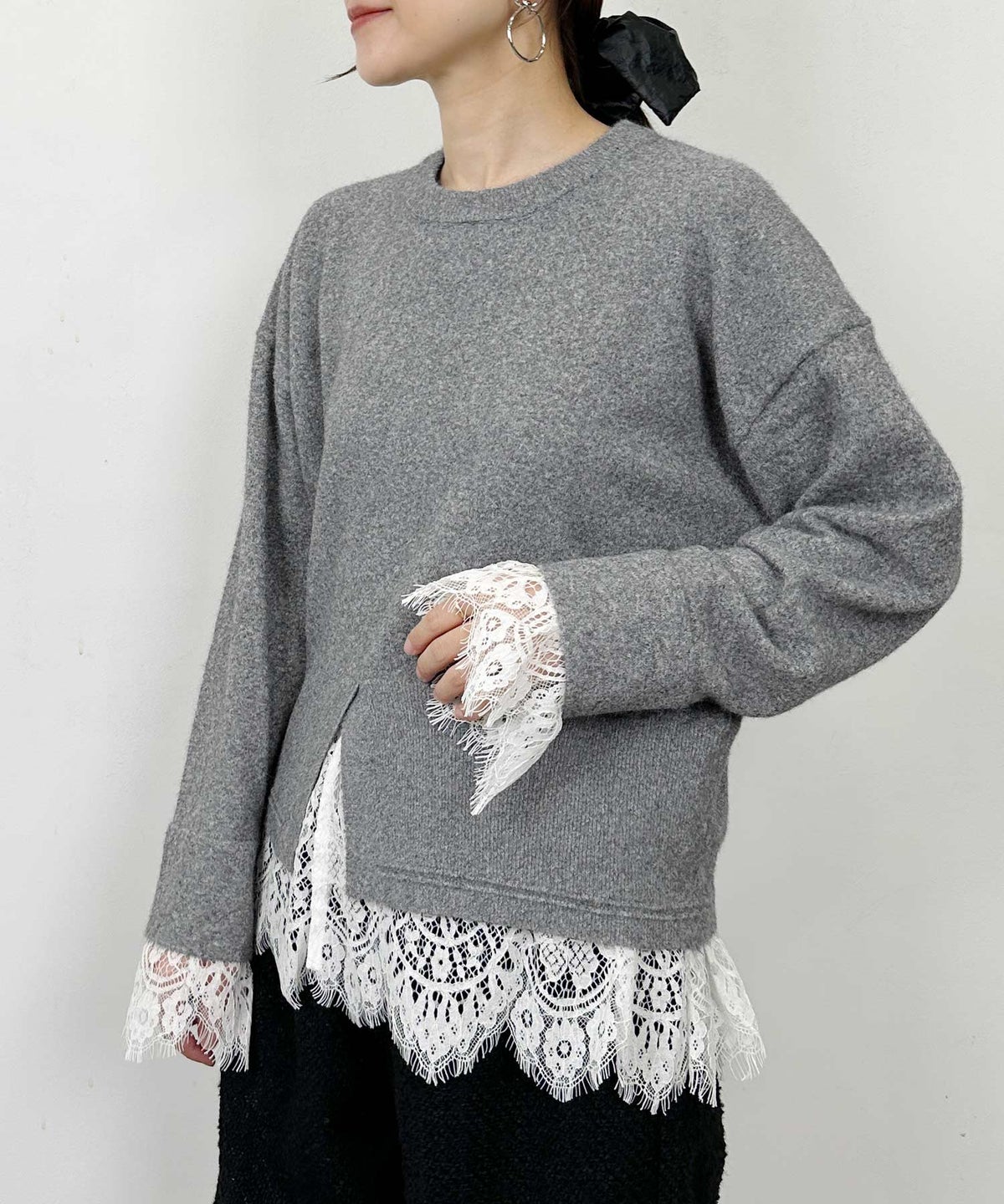 model：H164　着用サイズ：M　ライトグレー