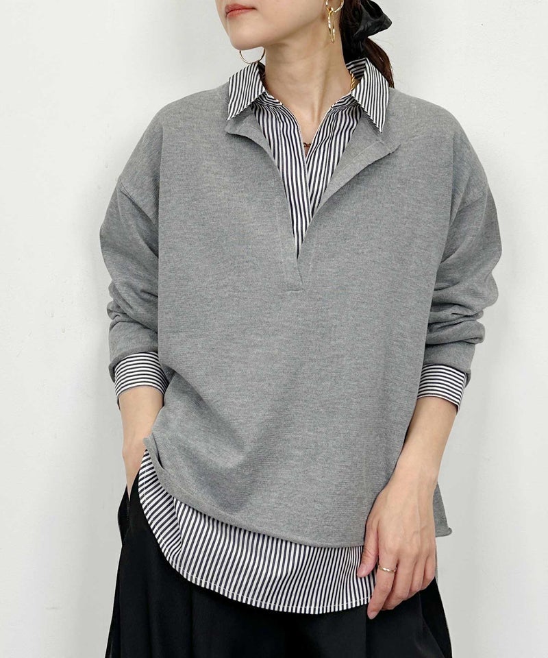model：H164　着用サイズ：M　チャコールグレー