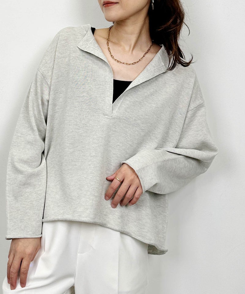 model：H164　着用サイズ：M　ライトグレー　ニットのみ