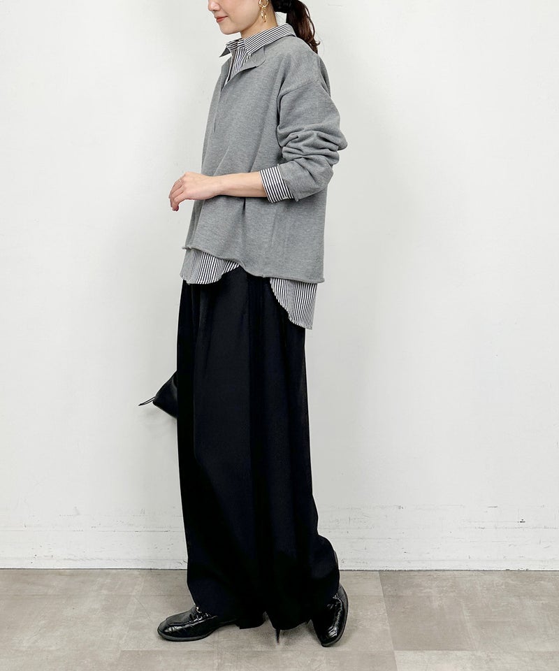 model：H164　着用サイズ：M　チャコールグレー