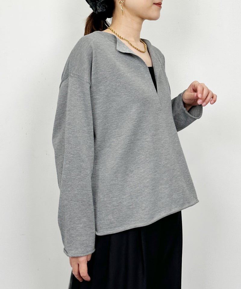 model：H164　着用サイズ：M　チャコールグレー　ニットのみ