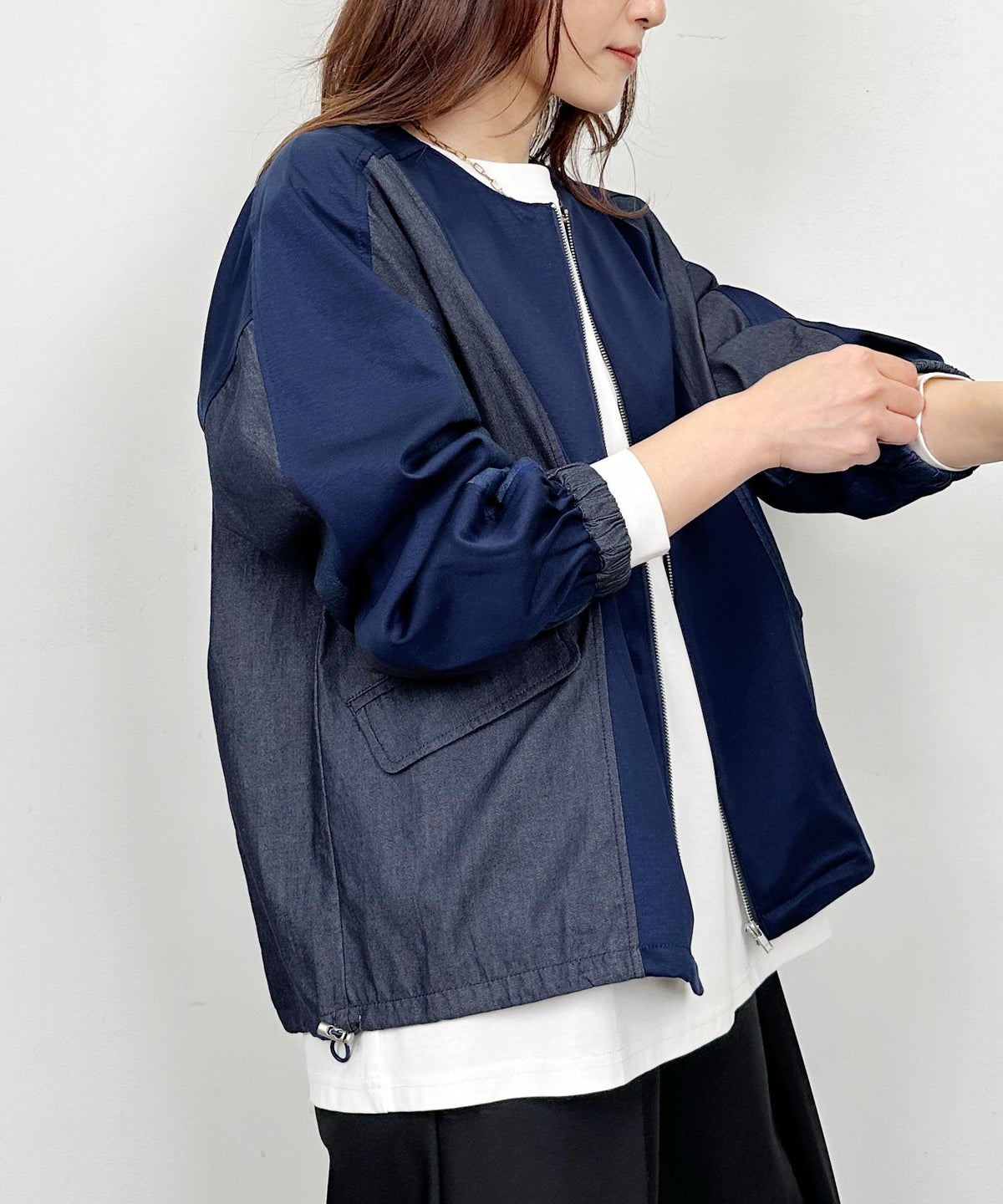 model：H164　着用サイズ：M　ネイビー