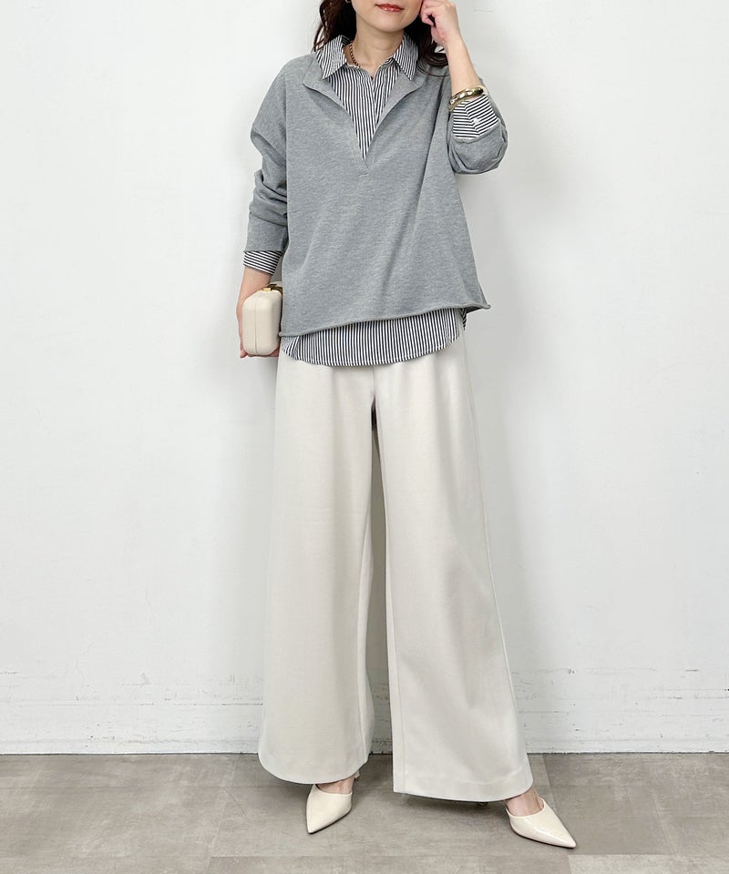 model：H164　着用サイズ：M　オフホワイト