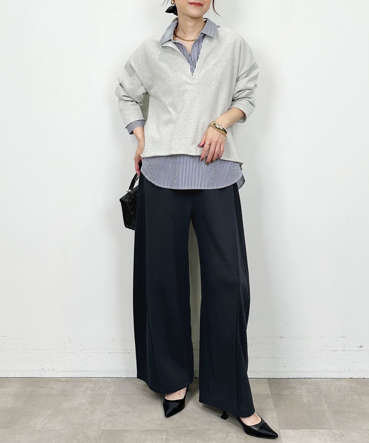 model：H164　着用サイズ：M　ネイビー