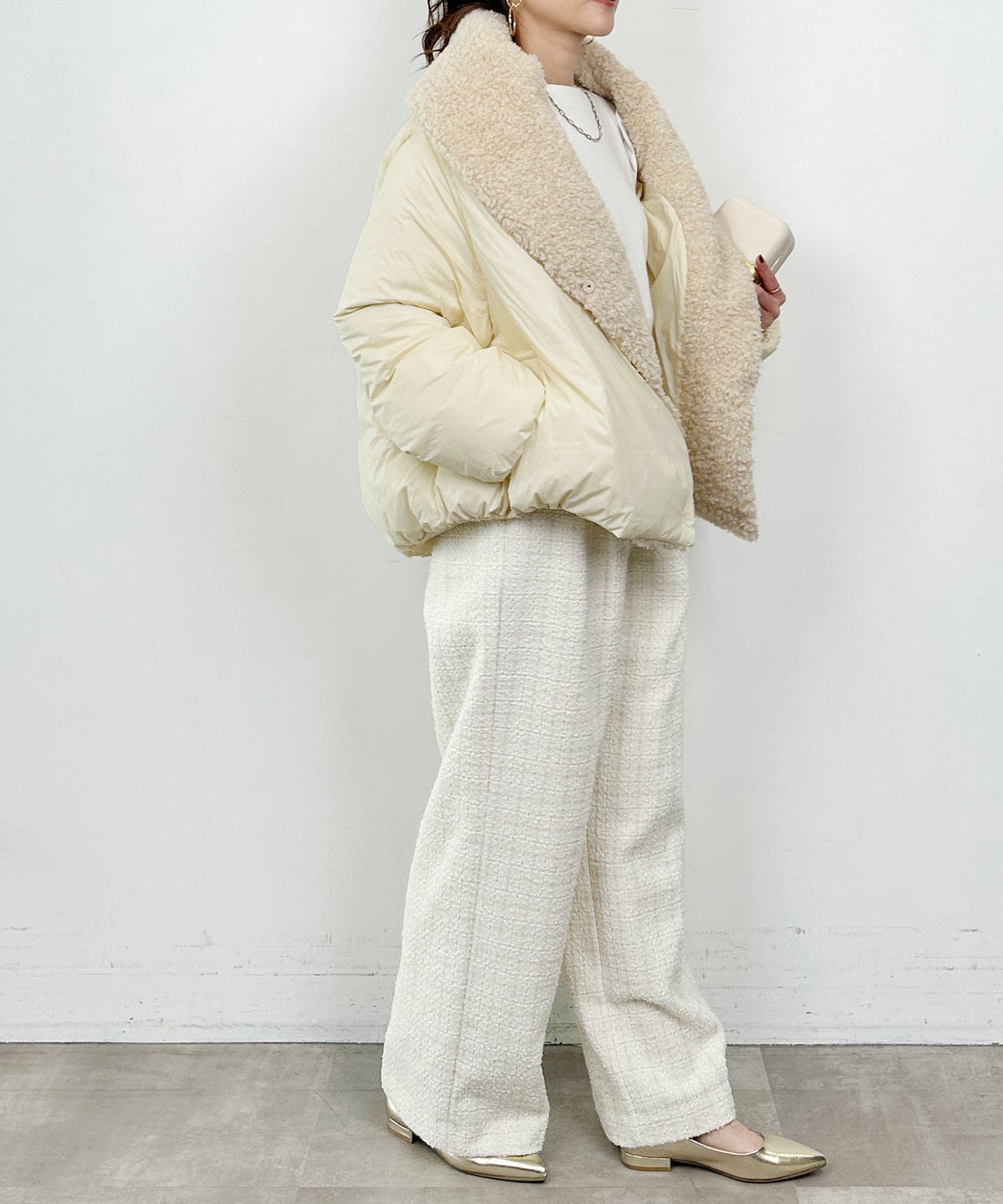 model：H164　着用サイズ：M　アイボリー