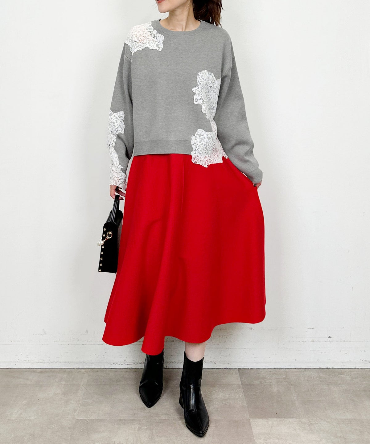 model：H164　着用サイズ：M　グレー