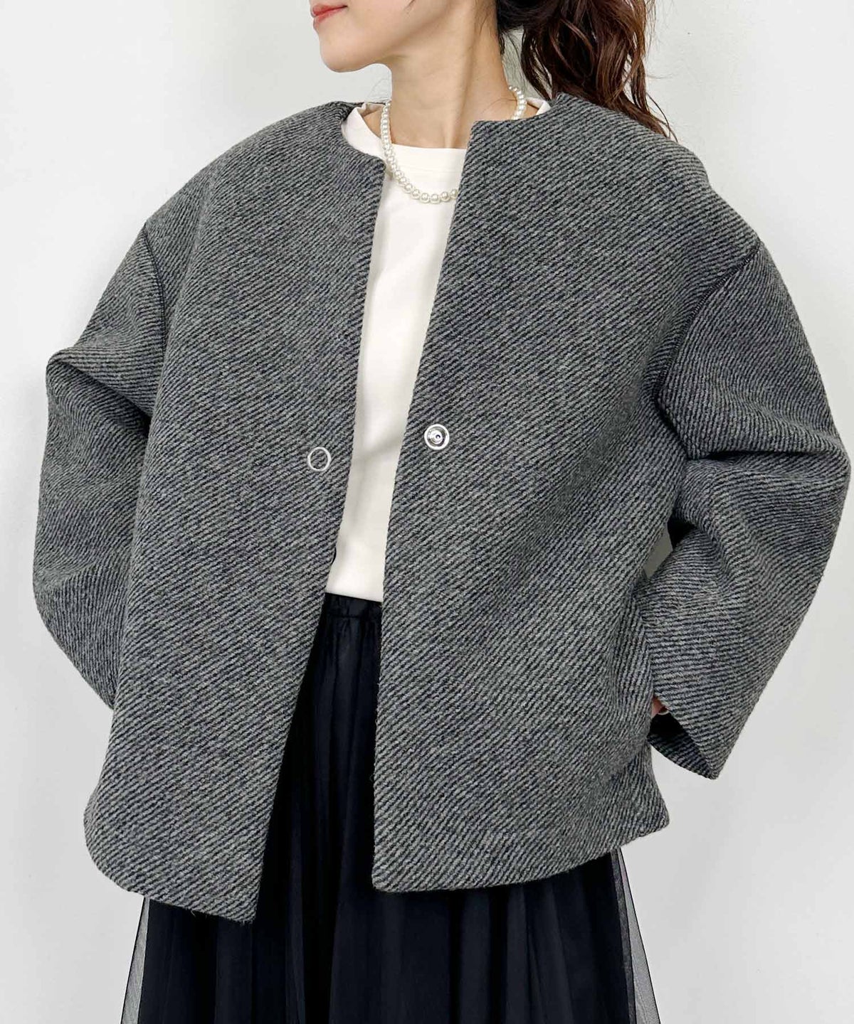 model：H164　着用サイズ：M　ブラック