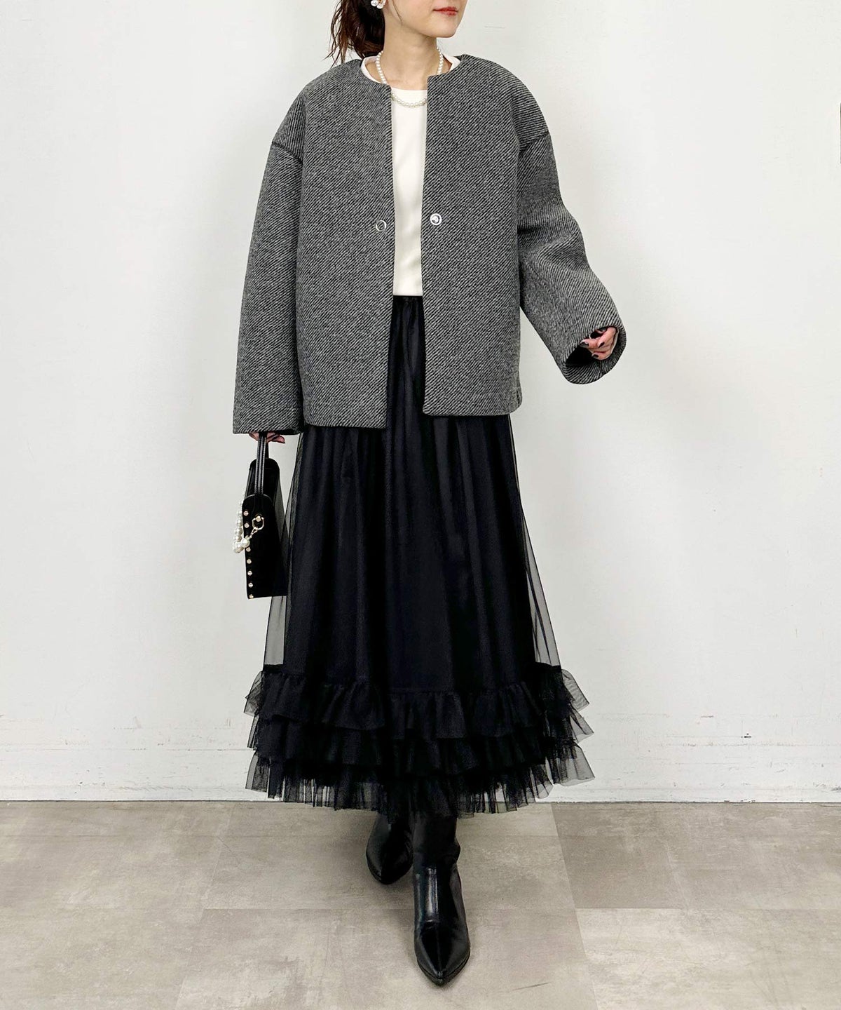 model：H164　着用サイズ：M　ブラック
